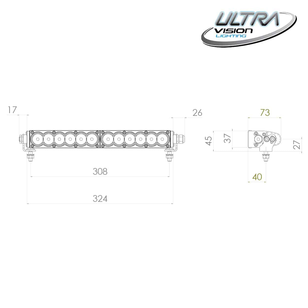 Raptor 60 LED 14.5″ Light Bar - Black Rim