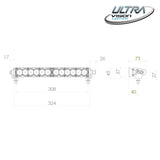 Raptor 60 LED 14.5″ Light Bar Number Plate Kit - Includes Wiring Harness and Hardware (Black)