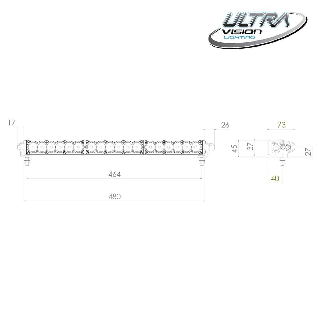 Raptor 90 LED 20.5″ Light Bar - Black Rim