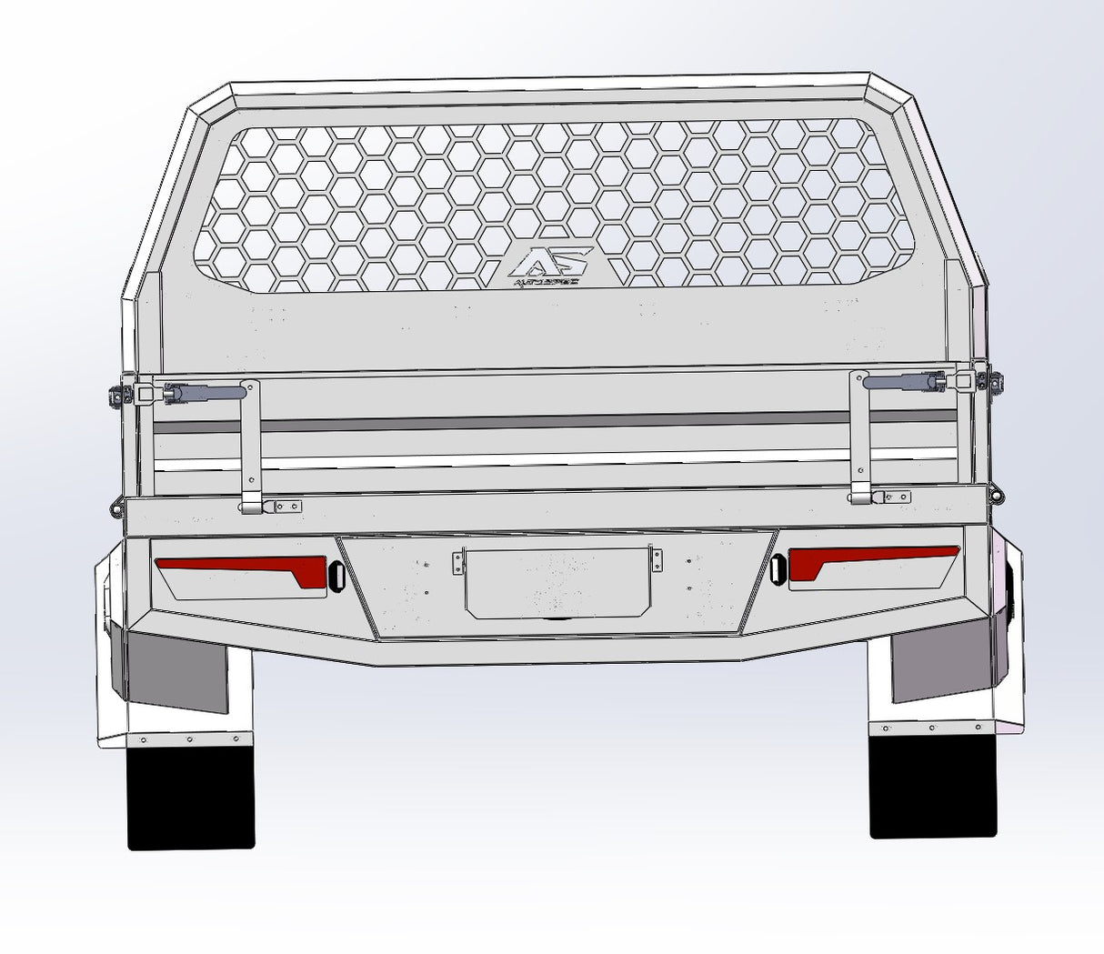 AS Aluminium Single Cab Tray 2400mm - Matte Black