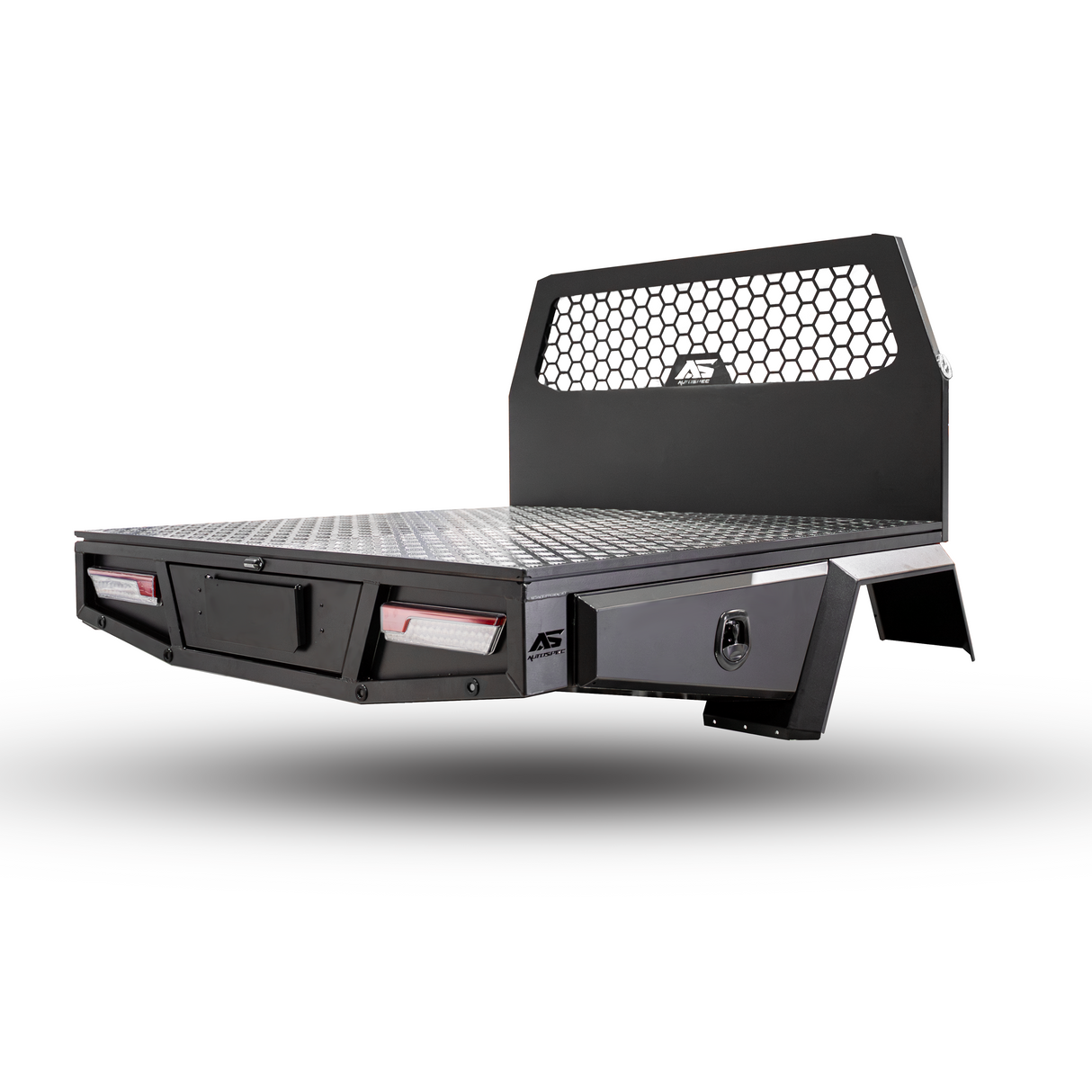 AS Aluminium Dual Cab Tray with Trundle - 1700mm - Matte Black