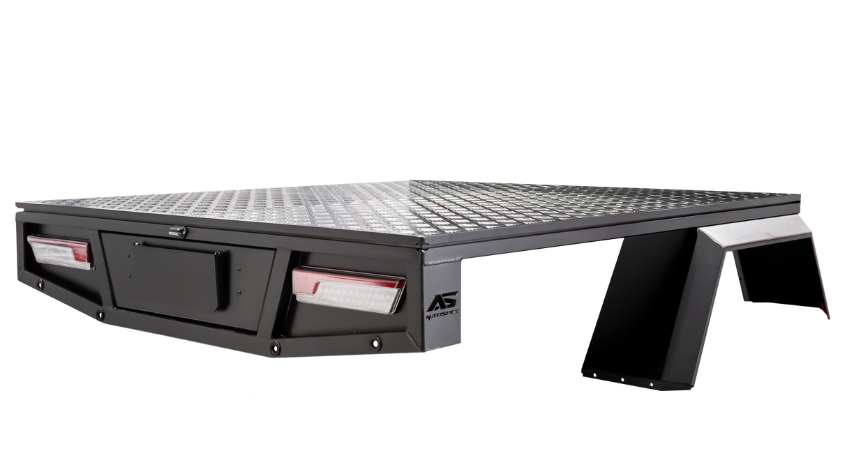 Aluminium American Truck Tray with Trundle - 2000mm - Matte Black SNDP-005