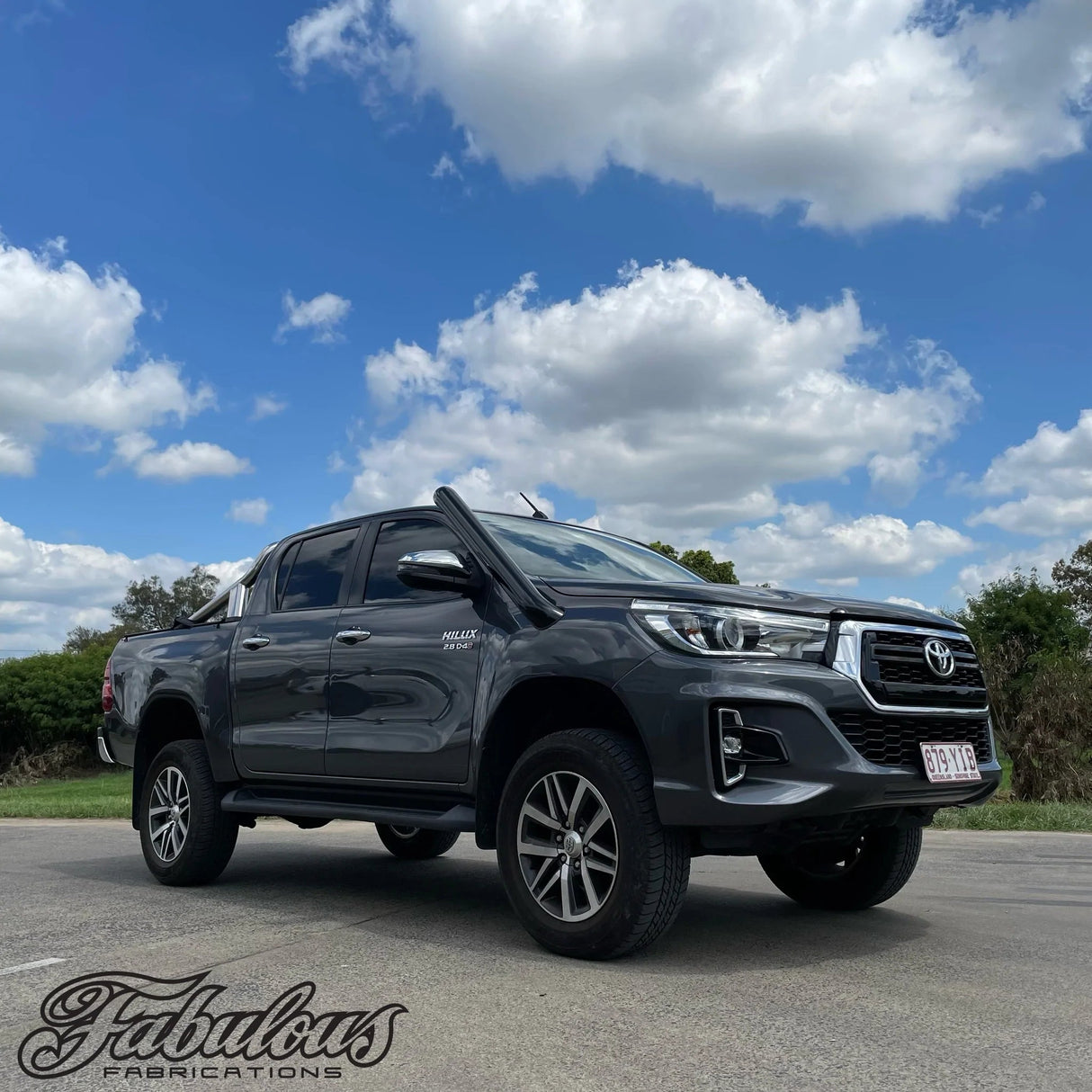 Fabulous Fabrications Toyota Hilux N80 Short / Mid Entry Stainless Snorkel SEAMLESS (Fabulous End Cap) / Mid Entry / Colour Code