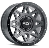 DIRTY LIFE 16x8 0P 6x139.7 CB110 THEORY Matte Gunmetal Black Lip 1450KG (Long Cap) DNR