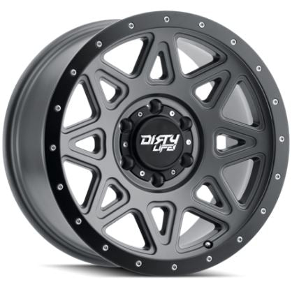 DIRTY LIFE 18x9 35P 5x150 CB110.1 THEORY Matte Gunmetal Black Lip 1600KG DNR