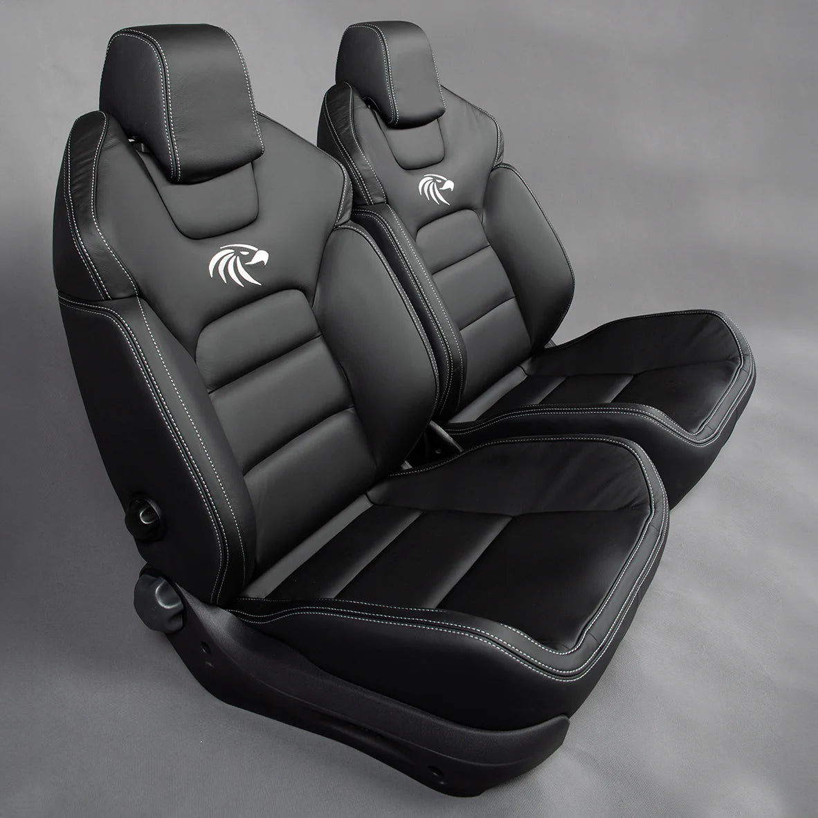 Huracan Fabrication Premium Touring Seats Graphite Leather (Sold as a Pair) / Adjustable lumbar on both seats