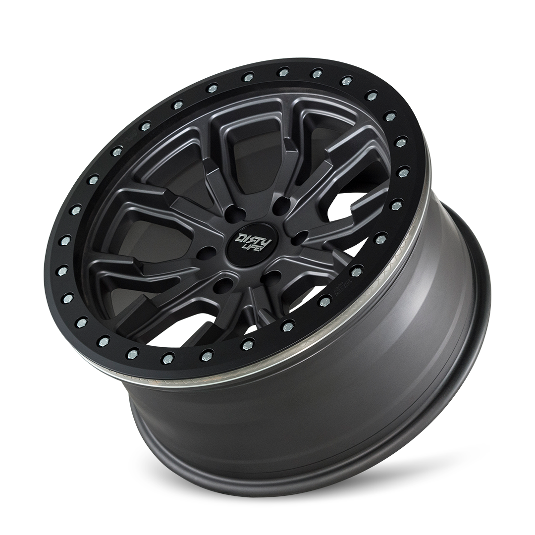 DIRTY LIFE 17x9 12N 5x150 CB110.2 Dual Tek DT1 Satin Graphite Black Lip 1542KG (AW-4)