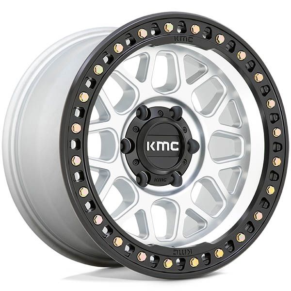 KMC GRS 17X9 6X5.5 106 +0 MACHINED with SATIN BLACK LIP