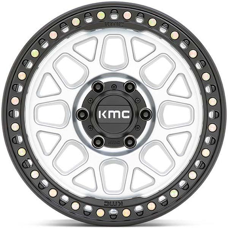 KMC GRS 17X9 6X5.5 106 +0 MACHINED with SATIN BLACK LIP