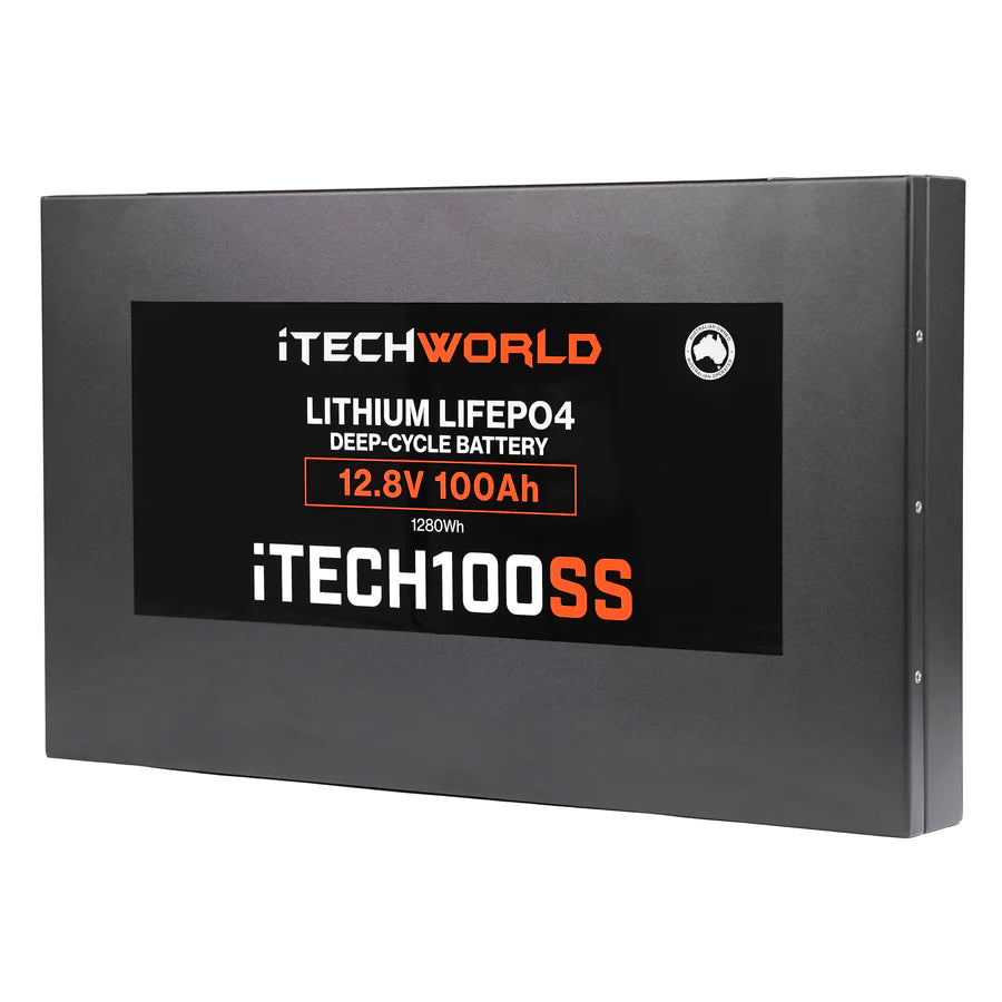 iTECH100SS 100Ah 12V Super Slim Deep Cycle Lithium Battery - WITH BLUETOOTH