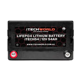 iTECH54 12v 54Ah Lithium Ion Battery - LiFePO4 Deep Cycle Camping RV Solar Slim Line