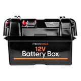 iTechworld Battery Box 12v - Camping Portable Deep Cycle Lithium ion LiFePO4 AGM USBs + Car Port, Meter On Off Switch