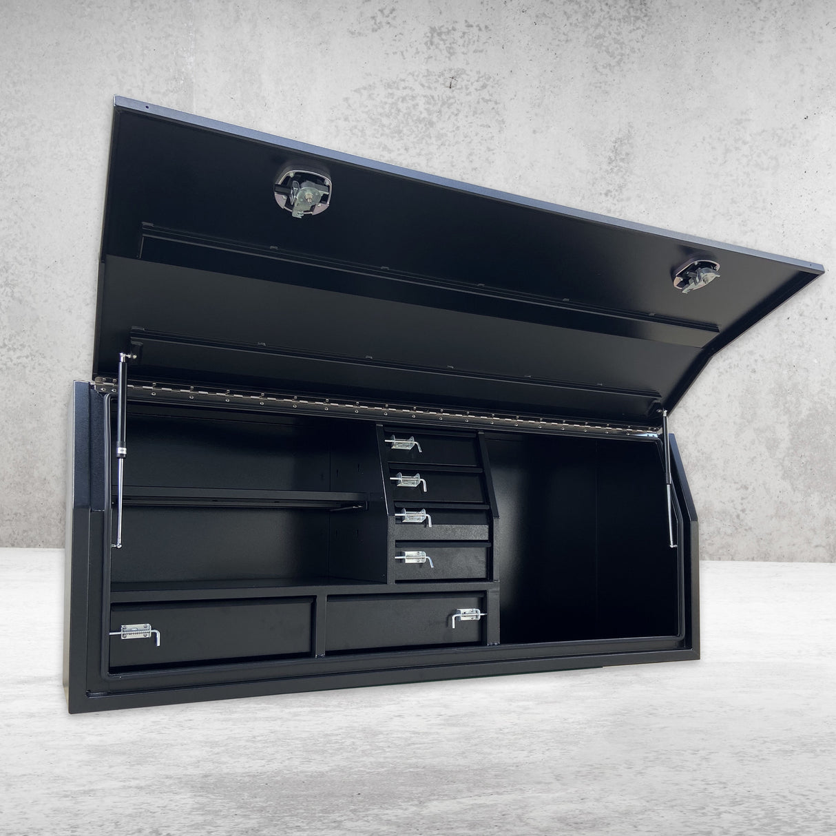 2100mm FP Full Door w/Drawers - Black