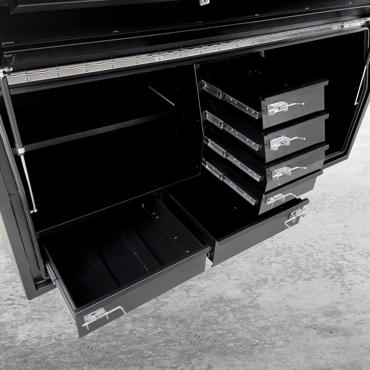 2100mm FP Full Door w/Drawers - Black