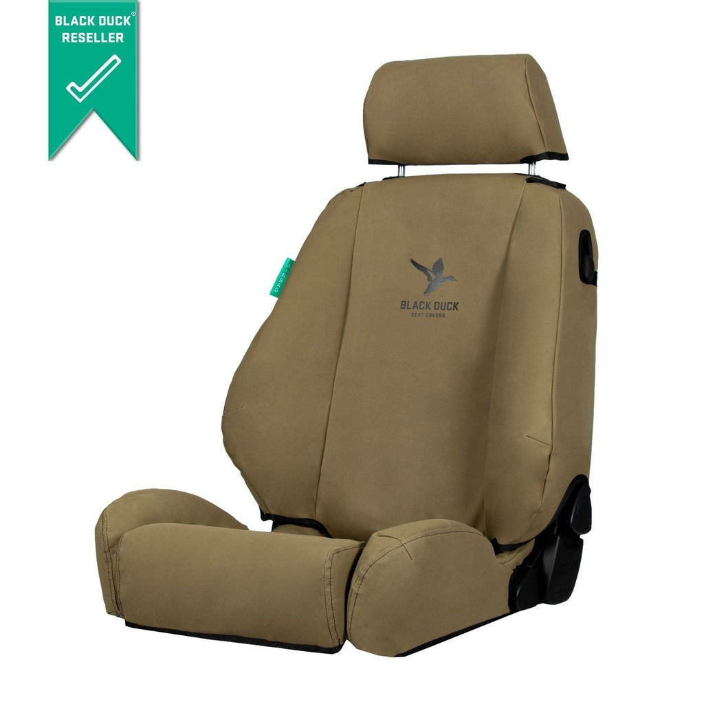 TOYOTA PRADO (2003-2009) J120 SERIES GX & GXL - NOT VX OR GRANDE - WITH SIDE AIRBAGS BLACK DUCK® SEATCOVERS - PRA032ABC PRA037 PRA038 PRA03ABCDR