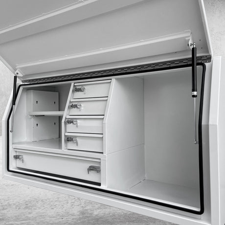 1750mm FP Full Door W/Drawers - White