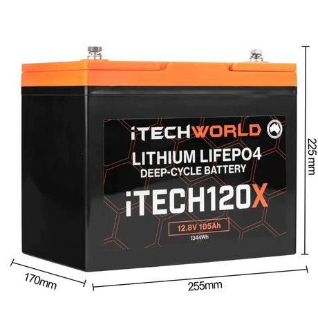 iTECH120X 12v Lithium Deep Cycle Battery LiFePO4